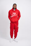 DIVINE KULTURE BIG PRINT SWEATSUIT - RED