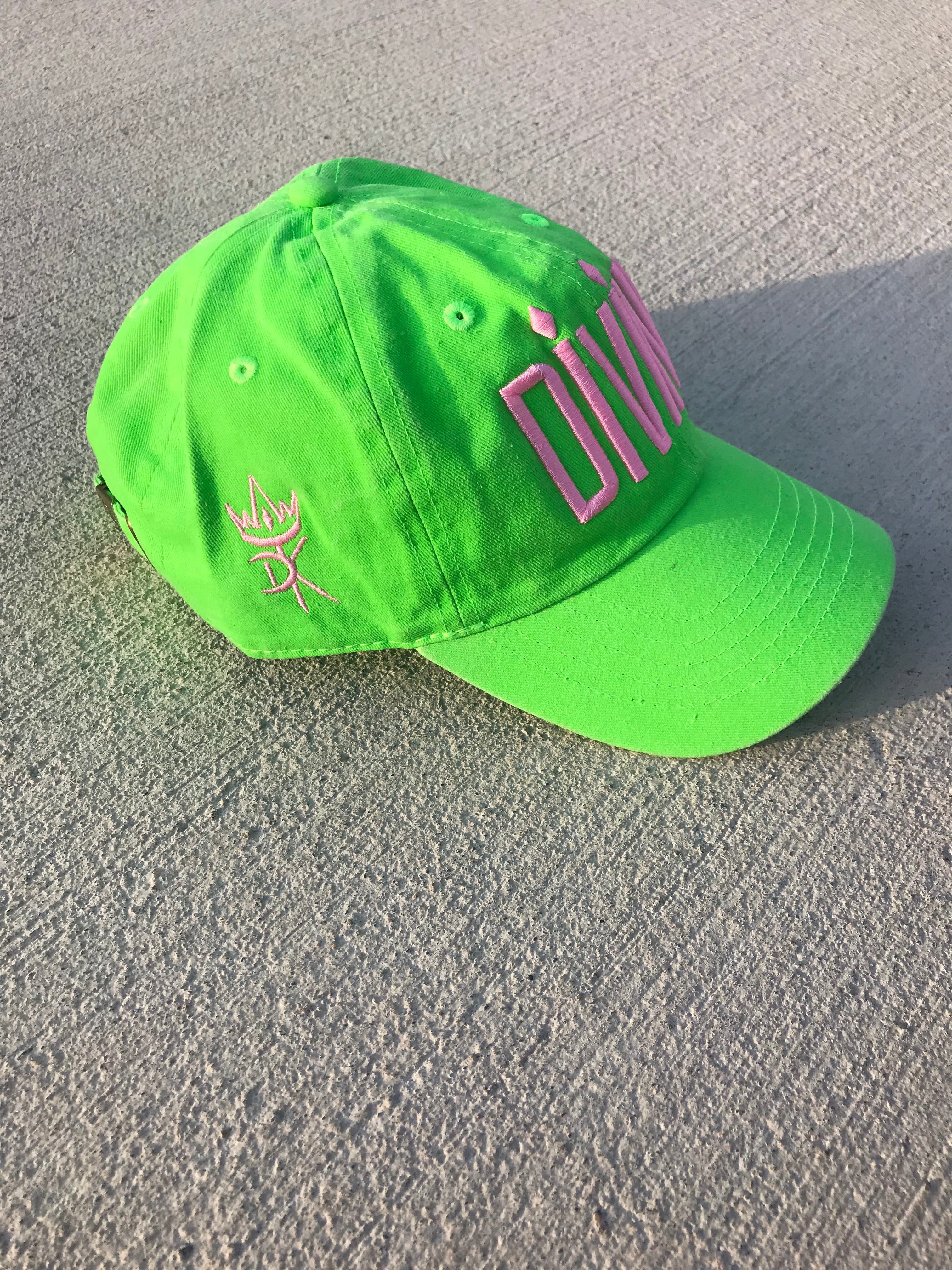 Divine Cap - Lime Green & Pink