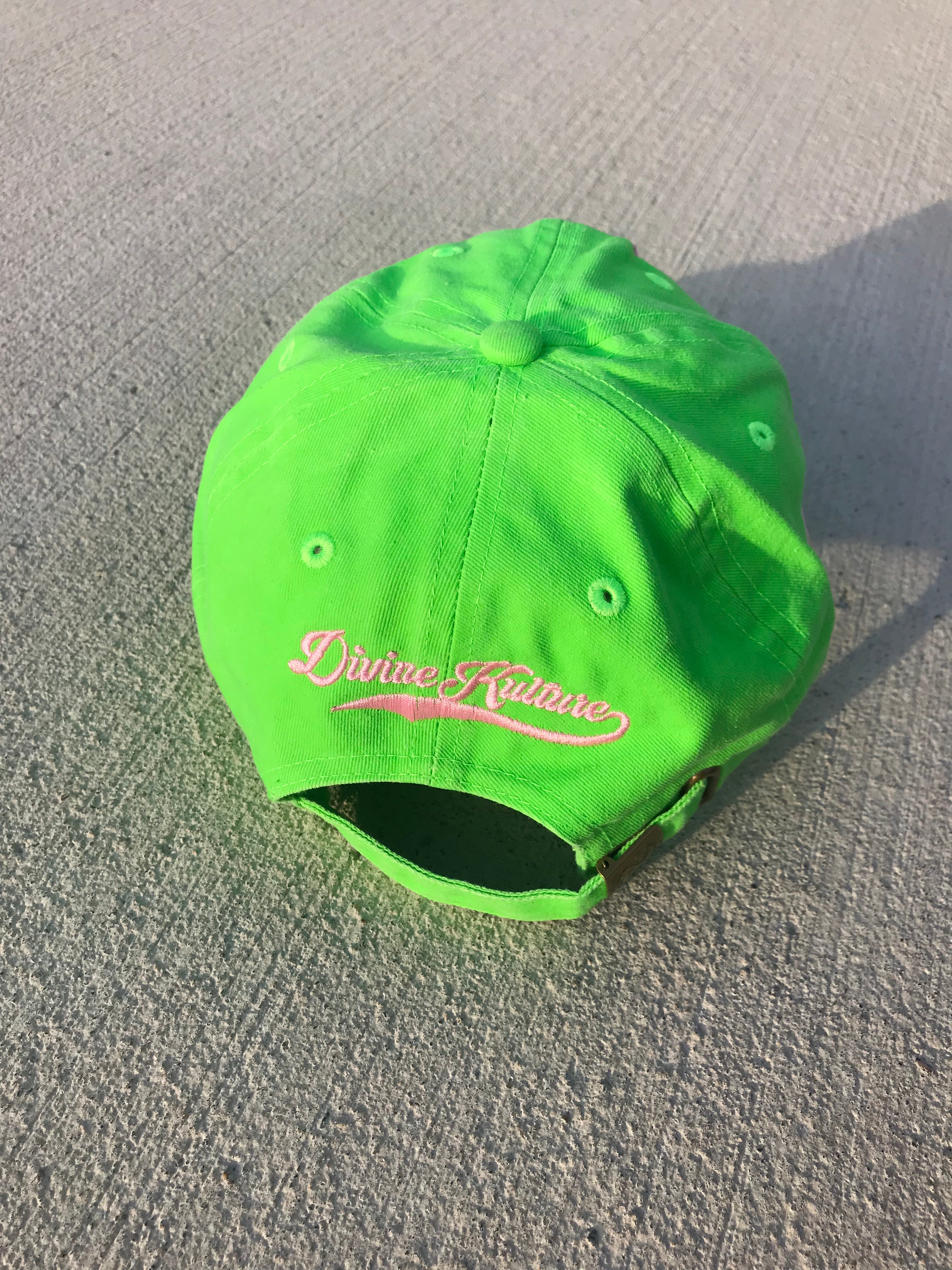 Divine Cap - Lime Green & Pink