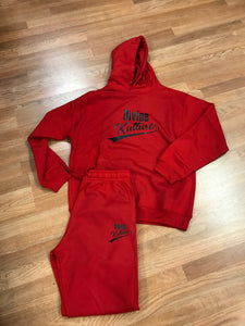 Divine Sweat Suit - Hot Red & Black