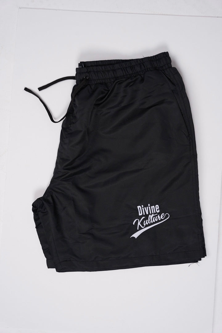 DIVINE SPORTSWEAR MENS WOVEN SHORTS - BLACK