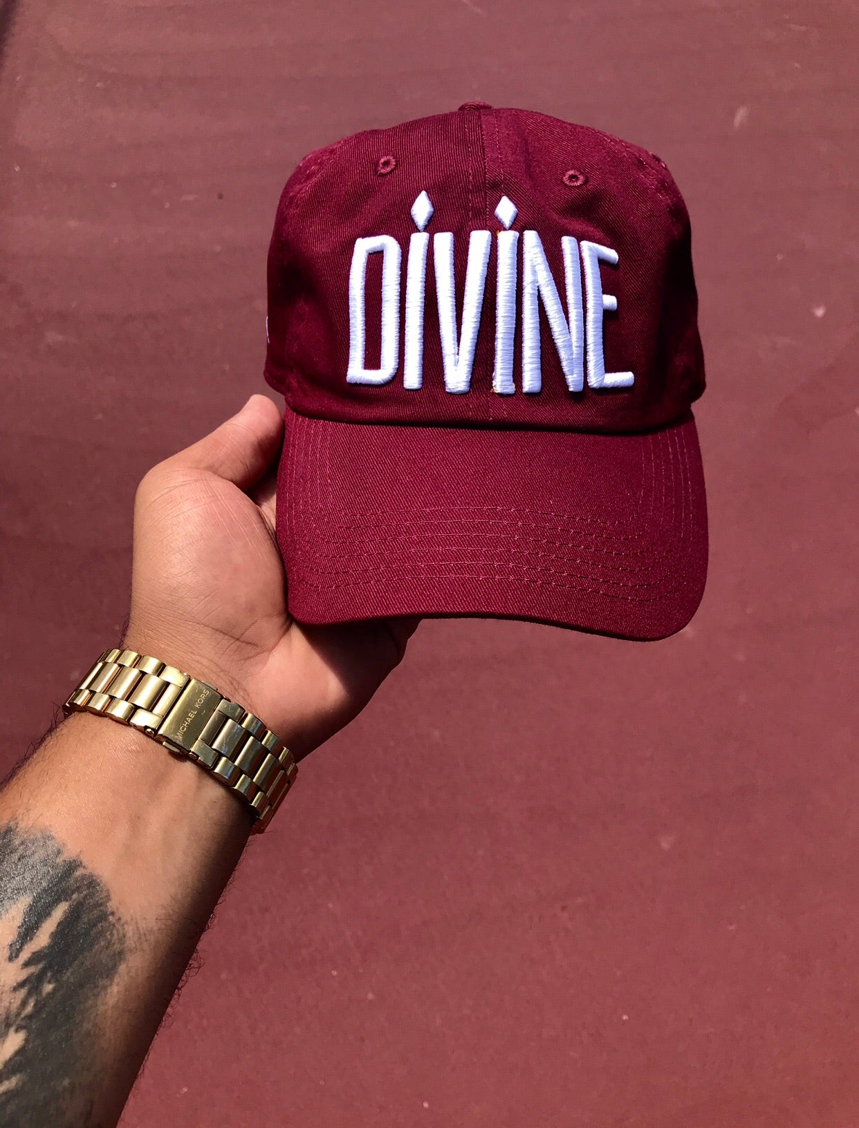 Divine Culture Cap - Burgundy & White