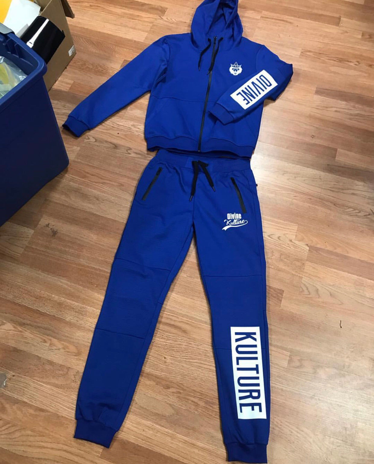 Royal Blue Box Font Tracksuit