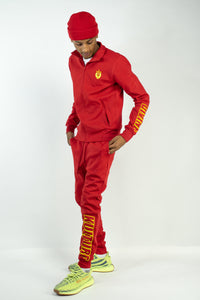 Static Red Tracksuit- Red & Lime Yellow